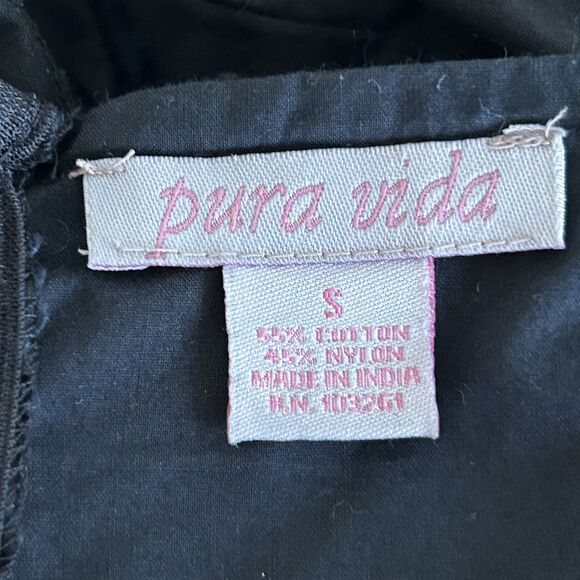 Pure Vida Tank Top Size Small Embroidered Sequin Peplum Fairycore Whimsigoth - Picture 8 of 8